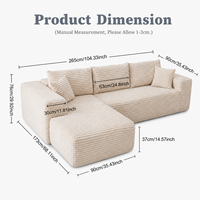 Canapé modulaire sectionnel en mousse moulée, emballé sous compression, directement de l'usine, pour salon, appartement, mobilier de maison