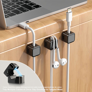 Clips Magnéticos Organizadores de Cables, Kit de Soporte Autoadhesivo para Cables, para Hogar, Oficina, Escritorio, Teléfono, Coche, <span class=keywords><strong>Pared</strong></span> - Product Image 3
