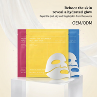 Masque facial en hydrogel jaune ODM à marque privée, hydratation intense de nuit, raffermissant, effet peau de verre coréenne, végétalien, rétinol, vitamine C, OEM
