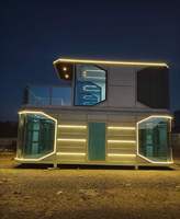 Capsule spatiale à double étage, maison de luxe pour glamping, pod panoramique avec fenêtre, insonorisée, imperméable, isolante thermiquement, design moderne, hôtel