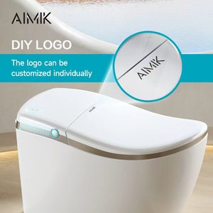 WC intelligent monobloc en céramique de luxe au design moderne, avec bidet allongé, télécommande, chasse d'eau automatique, chauffage, siphon en S, à poser au sol YT001 - Product Image 3