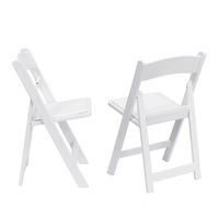 Chaises Pliantes Modernes Blanches en Plastique Wimbledon pour Événements Extérieurs Jardin Salle à Manger Mariages Fêtes Durables