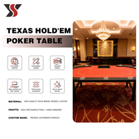 Mesa de Póker Plegable Personalizada YS OEM, de Fieltro Rojo, con Riel Negro, 9 Portavasos, Bandeja para Fichas, Portátil, para Juegos de Casino, Fiestas en Casa