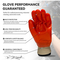 Gants de travail de sécurité en PVC fluorescent haute visibilité durables de 26 cm avec poignets tricotés pour travaux de maintenance intensifs