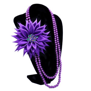 Attrayant magique <span class=keywords><strong>Afro</strong></span> filles perle fleur collier émail métal violet africain DST NCNW sororité collier - Product Image 4