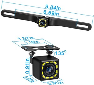 Cámara de Visión Trasera para Auto CCD, 12 LED, Visión Nocturna, Impermeable, HD, Cámara de Reversa 150 °   Ángulo de Visión Amplio para Autos Universales, SUV y Camionetas - Product Image 5