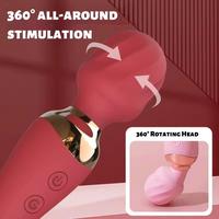 24-Frequenz-Vibrationsmassagestab Wasserdichter Wiederaufladbarer Doppelkopf-Vibrationsstab Vibratoren Sexspielzeug für Frauen
