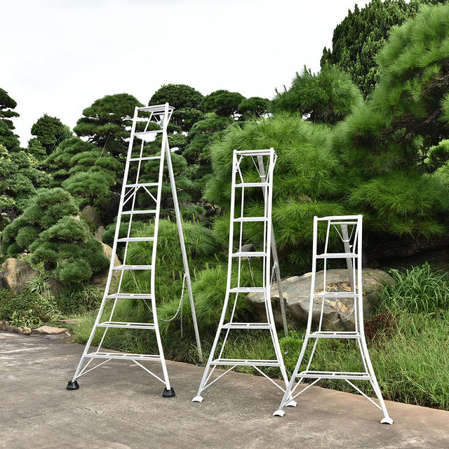 Widened Step Aluminum Tripod Ladder for Garden, Stable & Comfortable Gardening/Orchard Ladder