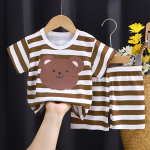 2025 nouveau été enfants décontracté à manches courtes <span class=keywords><strong>Shorts</strong></span> costume pur coton T-Shirt <span class=keywords><strong>pas</strong></span> <span class=keywords><strong>cher</strong></span> en gros bébé garçon vêtements garçons filles - Product Image 3