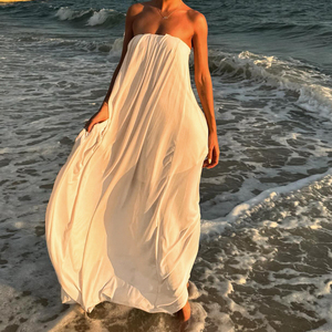 Vestido Largo Bohemio sin Tirantes para Mujer, Estilo Y2K, Sexy, Holgado, para Vacaciones en la Playa, Moda de Verano, Venta al Por Mayor - Product Image 4