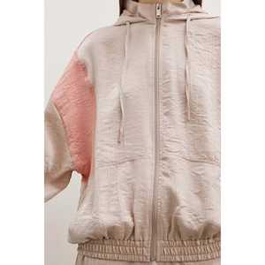 Sudadera con Capucha y Cierre para Mujer, Beige, Tejida, Transpirable, Informal - Product Image 2