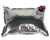 Sacs Mylar en aluminium de qualité alimentaire en stock, sacs aseptiques à fond plat de 1,5 L, 3 L, 5 L, 10 L, avec valve, impression par tampographie, thermoscellables pour jus et vin