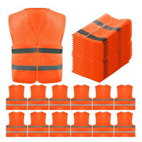 Chaleco Reflectante Fluorescente Naranja de Poliéster de 100 g, Talla 2XL, Chaqueta Reflectante de Alta Visibilidad para Trabajadores