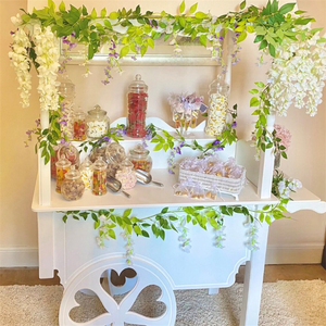 Chariot de bonbons pliable personnalisé Chariot de bonbons de fleurs <span class=keywords><strong>avec</strong></span> roues Décoration de Noël pour enfants de mariage - Product Image 3