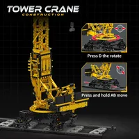 Nuevo Kit de Construcción de Grúa Torre RC con Control Remoto, Rompecabezas Modular de Ingeniería para Adultos, Regalo, 2524 Piezas, Juego de Bloques de Construcción