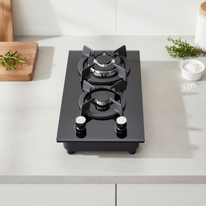 Meilleures ventes : Plaques de cuisson à gaz encastrables 2 feux, durables, avec gril en fonte, compatible gaz naturel et GPL, allumage par pile 1,5V - Product Image 1