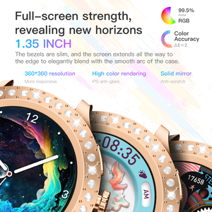 สมาร์ทวอทช์ Hw26 Mini หน้าจอ 1.35 นิ้ว กล่องของขวัญ รองรับการโทรผ่านบลูทูธ NFC ตรวจวัดอัตราการเต้นของหัวใจ ดีไซน์เพชร Hw 26 Hw26mini สมาร์ทวอทช์สำหรับผู้หญิง - Product Image 2