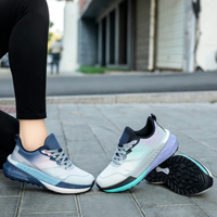 Chaussures de sport unisexes à dégradé de couleurs, semelle absorbant les chocs, respirantes, en mesh, pour hommes et femmes