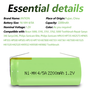 แบตเตอรี่ทดแทนความจุสูงขนาด 42 มม. ใช้ได้กับแปรงสีฟันไฟฟ้า <span class=keywords><strong>Braun</strong></span> & Sonicare - Product Image 5