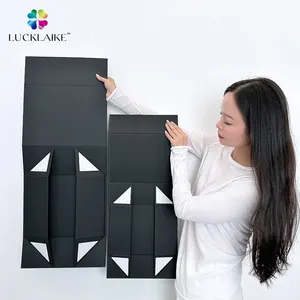 Großhandel mattschwarze Schmuckverpackung mit Klappdeckel kundendefinierte luxuriöse schwarze Magnet-Schachtel aus Karton für Geschenk aus Karton