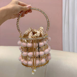 奢华女式新娘婚礼钱包派对舞会水钻珍珠女士晚装包格子斜挎包钱包 - Product Image 3