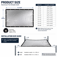 Toile d'ombrage en aluminium robuste, maille réfléchissante 50%-95%, protection solaire, refroidissement de serre, protection UV, couverture agricole