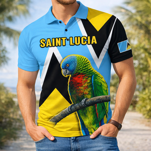 Polo de Santa Lucía Saint <span class=keywords><strong>Lucian</strong></span> Parrot estilo Simple fábrica al por mayor sublimación Polo de manga corta para hombre para deporte de Golf - Product Image 1