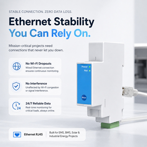 Compteur d'énergie Ethernet triphasé pour les projets EMS et solaires, surveillance de la puissance en temps réel avec Modbus TCP MQTT et mesure bidirectionnelle - Product Image 1