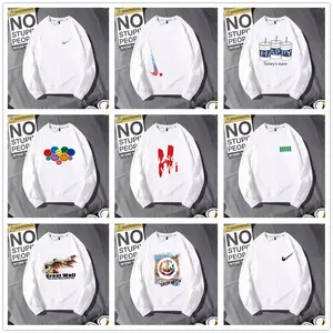 <span class=keywords><strong>Pull</strong></span> en molleton à col rond pour homme, nouvelle collection automne-hiver, en coton, coupe ample, grande taille, anti-plis, doublé - Product Image 2