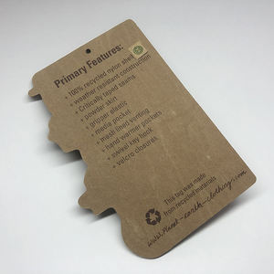 Tarjeta de papel Kraft ecológica, etiqueta colgante con diseño personalizado, reciclada, diseño de moda en relieve, marca UV, etiqueta impresa para ropa - Product Image 4