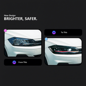 Specifically 19-22 for Polo Headlight Assembly Modified LED Daytime Running Lights Touch Blue Flowing Turn Signal 55W 12V Modifi - Product Image 2