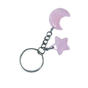 Porte-clés pendentif en quartz rose, breloque gemme décorative pour sac, sac à main, sac à dos, cadeau significatif pour amis et famille - Product Image 4