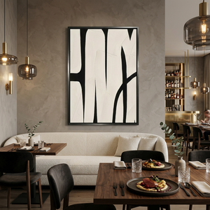 Pintura al Óleo Abstracta Blanca y Negra Hecha a Mano sobre Lienzo, Arte de Pared Moderno Minimalista, Obra de Arte Contemporánea Grande para Decoración de Sala de Estar - Product Image 6