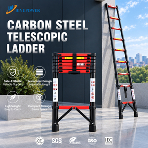 DIYU Factory Wholesale CE EN131 Certified Modern Adjustable Portable Folding Ladder Single-sided Straight Telescopic Apartment - Product Image 1