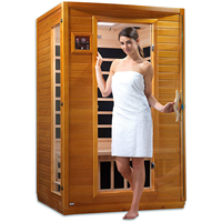 Nouveau Design Cabine de Sauna Infrarouge Intérieur à Vapeur, 2 Personnes, Hammam en Bois de Hemlock