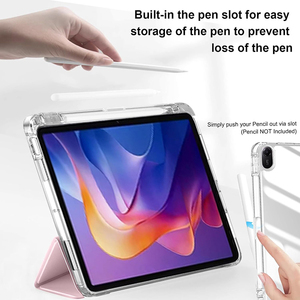 Y-Falt PU-Hülle für Xiaomi Redmi Pad <span class=keywords><strong>2</strong></span> 11 Zoll 2025 mit Stifthalter Stoßfeste Transparente Acryl-Abdeckung 6-in-1 Y-förmiger Dreifach-Ständer - Product Image 5