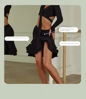 Conjunto Sexy de Baile Latino con Top de Hombros Descubiertos y Faldas con Volantes para Mujer Ropa de Actuación Escénica para Adultos Traje de Samba