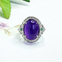 Bague en améthyste naturelle Aiyu en gros, bague œuf de pigeon en gemme colorée, best-seller sur le commerce électronique en direct S5061812