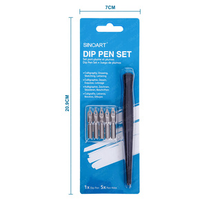 Set di penne calligrafia obliqua SINOART con 5 pennini sostituibili fumetti Dip Pen Set in acciaio inossidabile calligrafia pennini a penna - Product Image 2