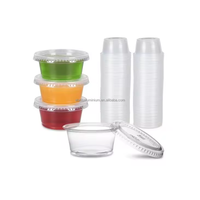 Fuling clair 1oz 1.5oz 2oz 3.25oz 4oz 5.5oz en plastique Mini petites tasses à soufflé Jello 30 cc tasse à sauce ail avec couvercle