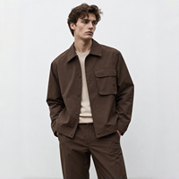 Veste pour homme, style business décontracté, shacket uni à manches longues, idéale pour le bureau, les voyages et les sorties du week-end