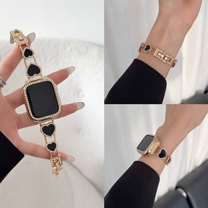 สายนาฬิกาข้อมือโลหะรูปหัวใจประดับเพชร ดีไซน์หรูหรา สำหรับ Apple Watch ขนาด 40 มม. 41 มม. 42 มม. 45 มม. 49 มม. - Product Image 3