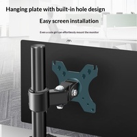 Support universel noir pour moniteur surélevé, support de bureau réglable en hauteur avec base réglable et trous de fixation universels