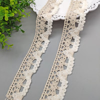 Garniture en dentelle au crochet en fil de coton fantaisie pour vêtements, accessoires de garniture en dentelle au crochet pour rideaux textiles