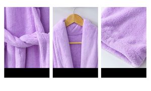 Fábrica China Personaliza Bata de Dormir de Alta Gama para Parejas, Bata de Baño de Felpa Coral, Color Sólido, Suave y de Secado Rápido - Product Image 3