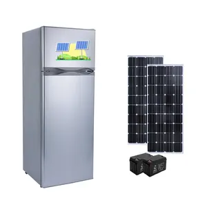 卓越的家用电器双门立式顶部冰箱218L太阳能DC 12冰箱高效供电