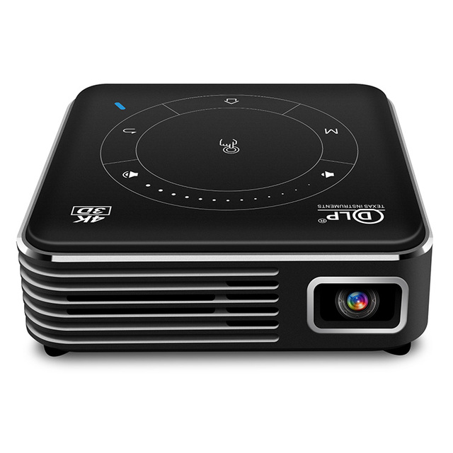New Release Rechargeable Android 9.0 DLP Projector 2GB DDR4 16GB Miracast Home 4k Video Smart TV Portable 3D Mini Projector