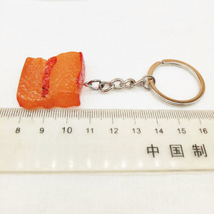 Simulación creativa de comida llavero de resina de goma suave regalo llavero estofado vientre de cerdo comida modelo colgante 3D llavero - Product Image 5