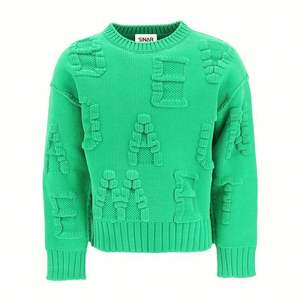 Pull-over en relief personnalisé pour hommes, Pull d'hiver jacquard à manches longues et col rond - Product Image 6