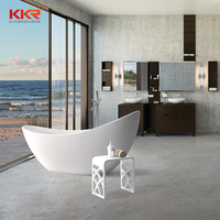 Baignoire de petite taille en pierre de résine 1200mm, surface solide, sans jupe, spa de trempage, pour mini salle de bain, nouvelle collection